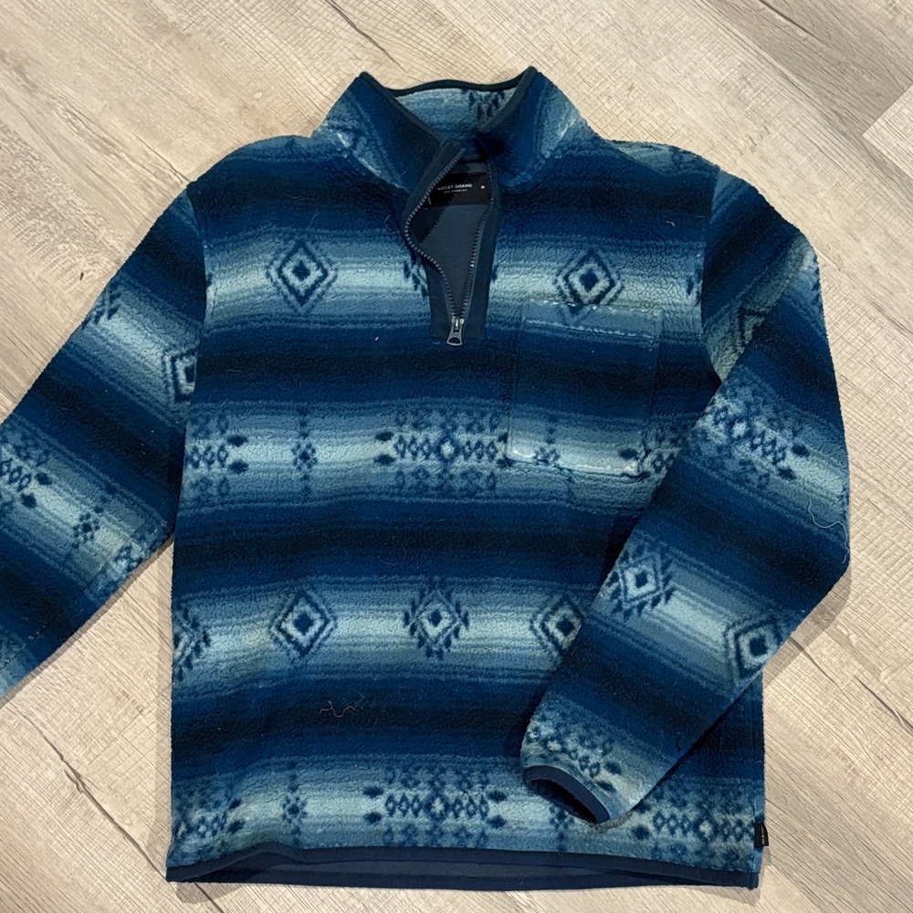 Lucky Brand Men's Blue Geometric Performance Jacket